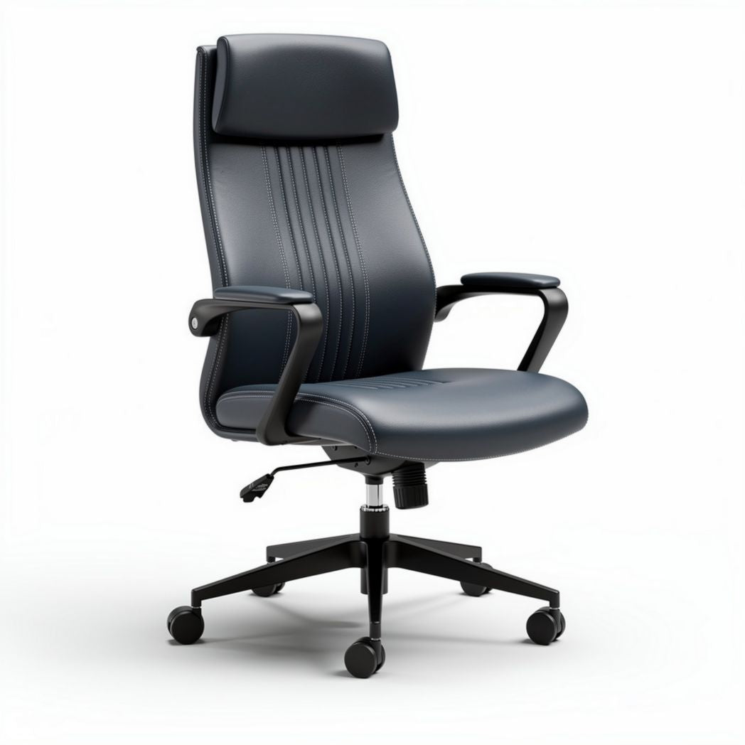 Office chair with ergonomic design adjustable height and leather upholstery 56 x 62 x 110cm