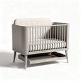 Wooden convertible crib with organic cotton mattress in natural finish 120 x 70 x 90cm