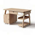 Wooden writing desk with storage drawer and shelving unit 120 x 60 x 75cm