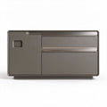 Modern gray storage cabinet with metal handles and spacious drawers 60 x 30 x 40cm