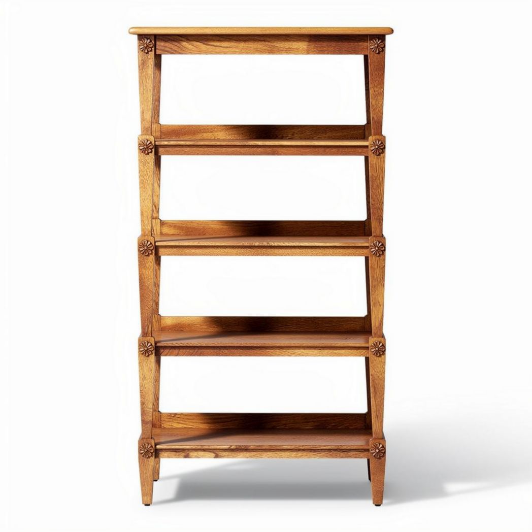 Wooden bookshelf with four shelves suitable for living room or office 90 x 40 x 150cm