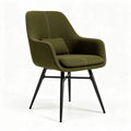 Fabric armchair with removable cushion in olive green dimensions 60 x 60 x 80cm