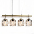 Four-light metal pendant lamp with honeycomb glass shades 40 x 20 x 20cm