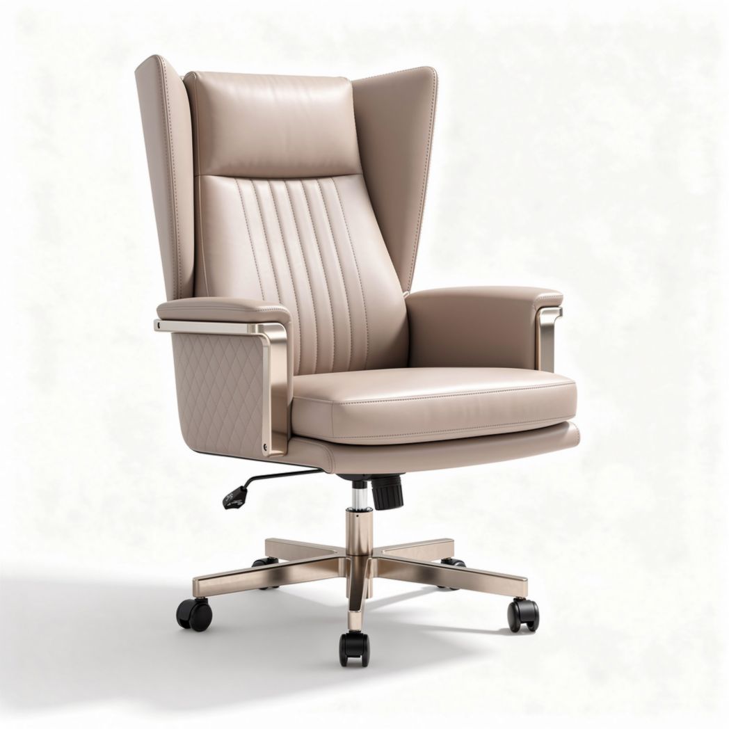 Leather executive office chair with adjustable height and ergonomic design 70 x 70 x 120cm