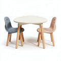 Kids table and chair set in grey and natural wood 75 x 75 x 50cm